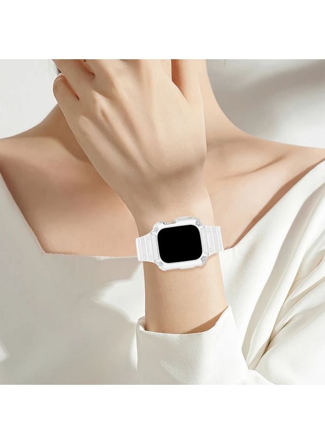 Green Protective Case with Strap Compatible with iWatch 38 40 41mm Series Ultra SE - Image 4